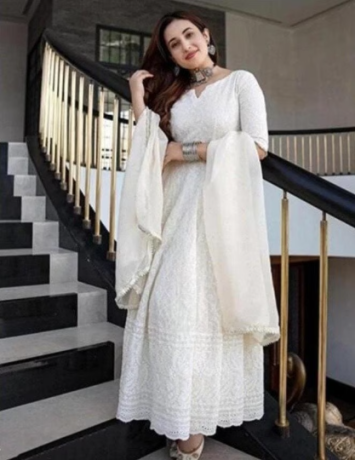 pure-cotton-embroidered-white-long-gown-kurta-with-dupatta-set-for-women-and-girls-big-2