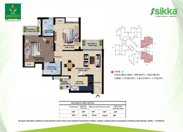 superior-luxury-2bhk-apartments-in-sikka-kaamya-green-at-sector-10-noida-big-1