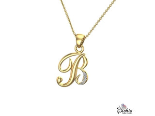 Aalis Initial Diamond Pendant by Dishis Designer Jewellery