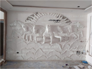 Interior Horse Dry Wall Art Design From Kukatpally