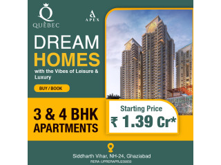 Apex Quebec Discover your best 3/4BHK luxury dream home in Siddharth Vihar in Ghaziabad