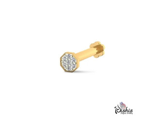 Layla 18k Yellow Gold Nosepin by Dishis Designer jewellery.