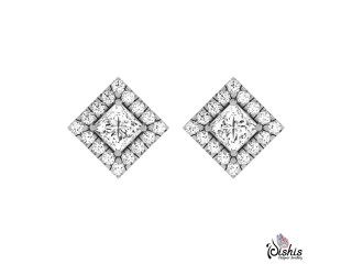 925 Silver Earrings Cubic Stud For Women And Girls by dishis designer jewellery.