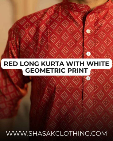 the-muslin-red-long-kurta-with-white-geometric-print-big-0