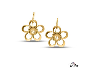 Buy Aahana Drop Gold Earrings Design by Dishis Jewels