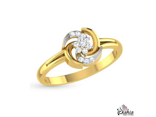 Janhvi Gold And Diamond Ring by Dishis Designer Jewellery.