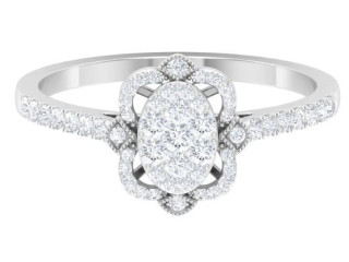 3/4 CT Diamond Solitaire Illusion Art Deco Ring