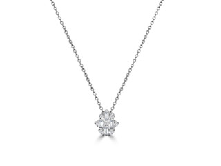 Starlight Elegant Diamond Necklace 18K Brilliant Cut Round Diamond - VIVAAN